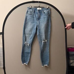 Abercrombie & Fitch Distressed Skinny Jeans - Light Blue